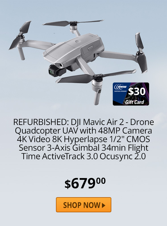 REFURBISHED: DJI Mavic Air 2 - Drone Quadcopter UAV with 48MP Camera 4K Video 8K Hyperlapse 1/2" CMOS Sensor 3-Axis Gimbal 34min Flight Time ActiveTrack 3.0 Ocusync 2.0