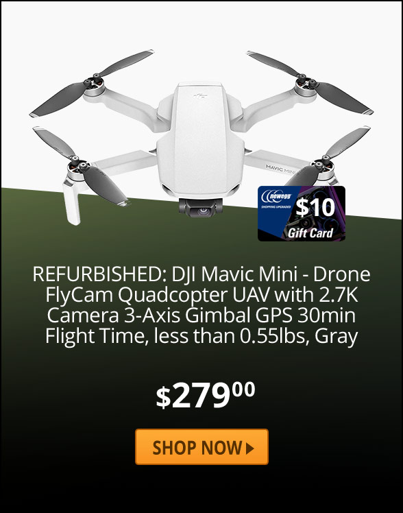 DJI Mavic Mini - Drone FlyCam Quadcopter UAV with 2.7K Camera 3-Axis Gimbal GPS 30min Flight Time, less than 0.55lbs, Gray