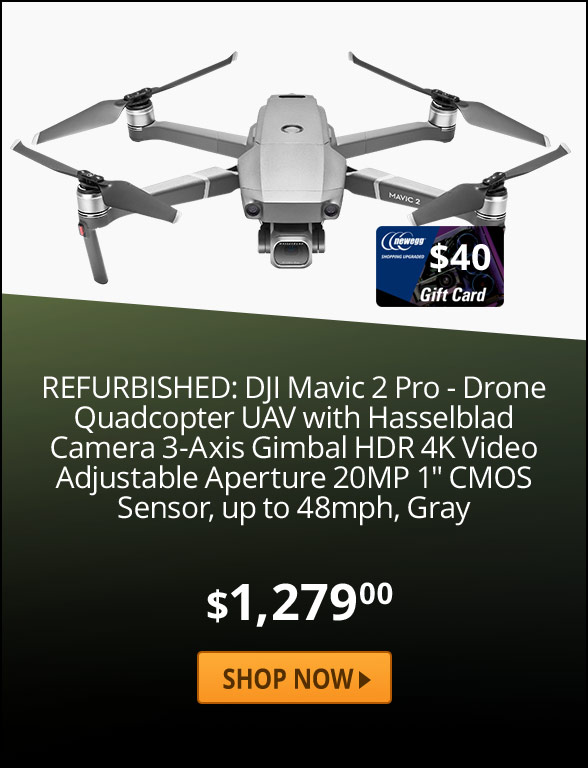 DJI Mavic 2 Pro - Drone Quadcopter UAV with Hasselblad Camera 3-Axis Gimbal HDR 4K Video Adjustable Aperture 20MP 1" CMOS Sensor, up to 48mph, Gray