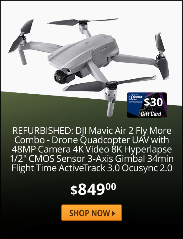 REFURBISHED: DJI Mavic Air 2 Fly More Combo - Drone Quadcopter UAV with 48MP Camera 4K Video 8K Hyperlapse 1/2" CMOS Sensor 3-Axis Gimbal 34min Flight Time ActiveTrack 3.0 Ocusync 2.0