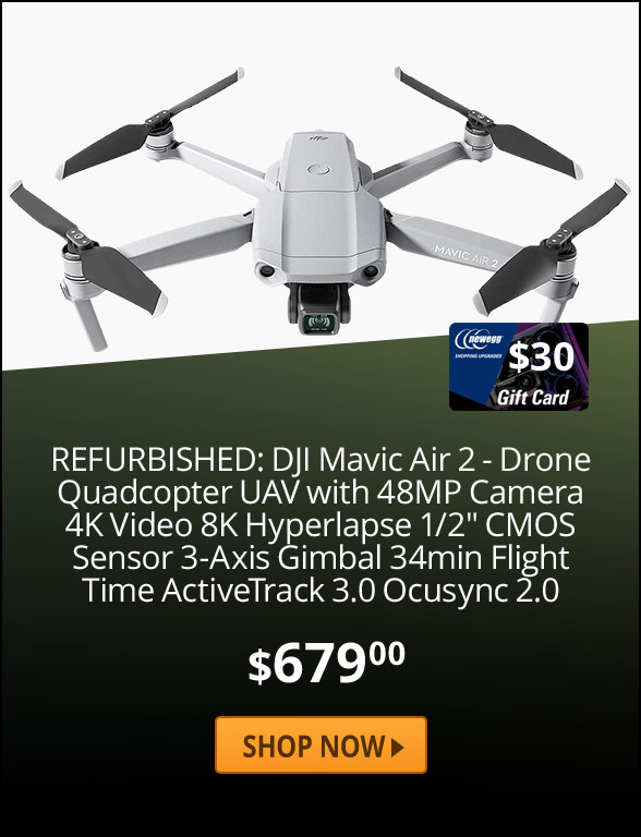 REFURBISHED: DJI Mavic Air 2 - Drone Quadcopter UAV with 48MP Camera 4K Video 8K Hyperlapse 1/2" CMOS Sensor 3-Axis Gimbal 34min Flight Time ActiveTrack 3.0 Ocusync 2.0