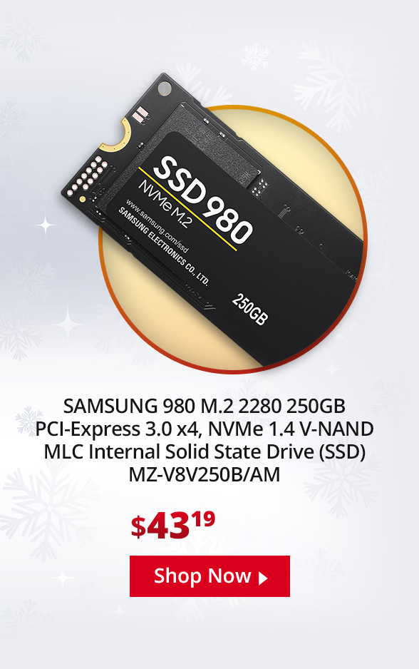 SAMSUNG 980 M.2 2280 250GB PCI-Express 3.0 x4, NVMe 1.4 V-NAND MLC Internal Solid State Drive (SSD) MZ-V8V250B/AM