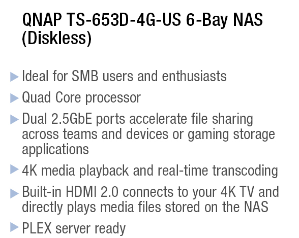 QNAP TS-653D-4G-US 6-Bay NAS (Diskless)