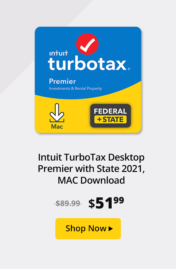 TurboTax Desktop Premier with State 2021, MAC Download