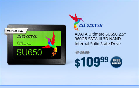ADATA Ultimate SU650 2.5" 960GB SATA III 3D NAND Internal Solid State Drive