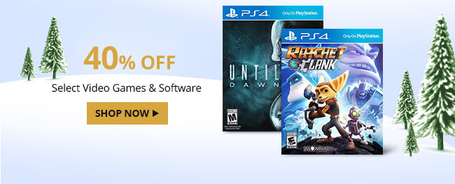 40% OFF Select Video Games & Software