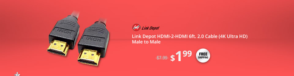 Link Depot HDMI-2-HDMI 6ft. 2.0 Cable (4K Ultra HD) Male to Male