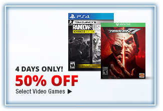 50% OFF SELECT VIDEO GAMES 