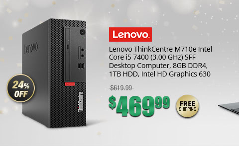 Lenovo ThinkCentre M710e Intel Core i5 7400 (3.00 GHz) Desktop Computer, 8GB DDR4, 1TB HDD, Intel HD Graphics 630