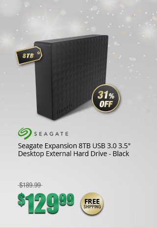 Seagate Expansion 8TB USB 3.0 3.5" Desktop External Hard Drive - Black
