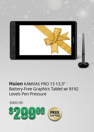 Huion KAMVAS PRO 13 13.3" Battery-Free Graphics Tablet w/ 8192 Levels Pen Pressure