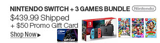 Newegg Flash - Nintendo Switch + 3 Games Bundle 