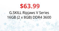 $64.99 G.SKILL Ripjaws V Series 16GB (2 x 8GB) DDR4 3600 (PC4 28800)