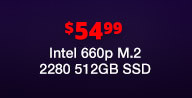 $54.99 Intel 660p M.2 2280 512GB SSD