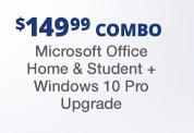 Combo Microsoft Office Home and Student plus Windows 10 Pro Upgrade