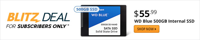 $55.99 WD Blue 500GB SSD