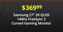 Samsung 27" 2K QLED 144Hz FreeSync 2 Curved Gaming Monitor