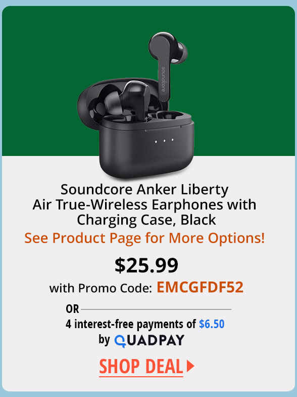 Soundcore Anker Liberty Air True-Wireless Earphones with Charging Case, Black