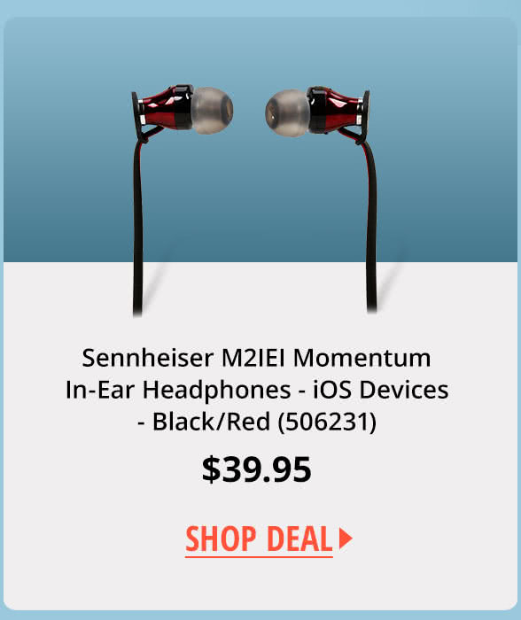 Sennheiser M2IEI Momentum In-Ear Headphones - iOS Devices - Black/Red (506231)