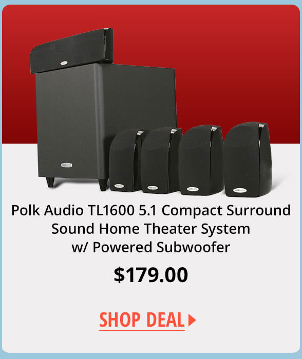 Polk Audio TL1600 5.1 Compact Surround Sound Home Theater System w/ Powered Subwoofer