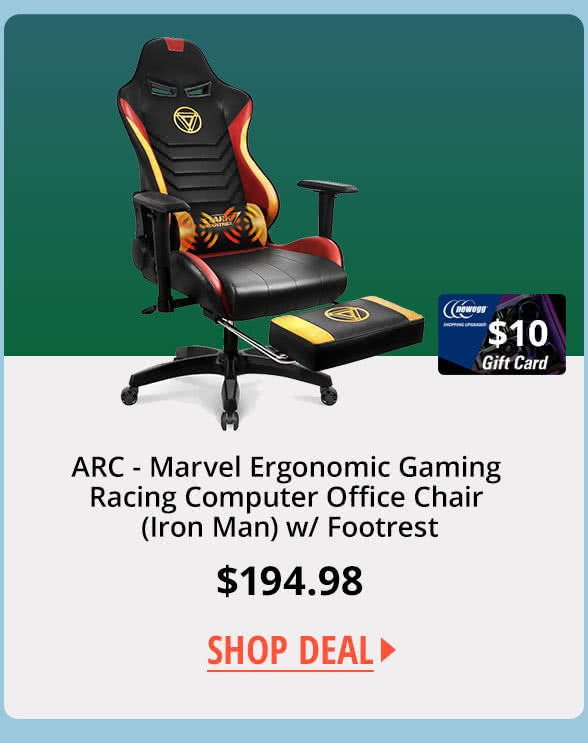 ARC - Marvel Ergonomic Gaming Racing Computer Office Chair (Iron Man) w/ Footrest