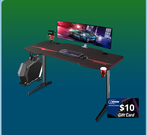 Homall 55 Inch Ergonomic T-shaped Frame Gaming Home Office Desk