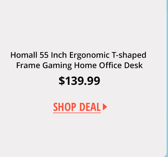 Homall 55 Inch Ergonomic T-shaped Frame Gaming Home Office Desk