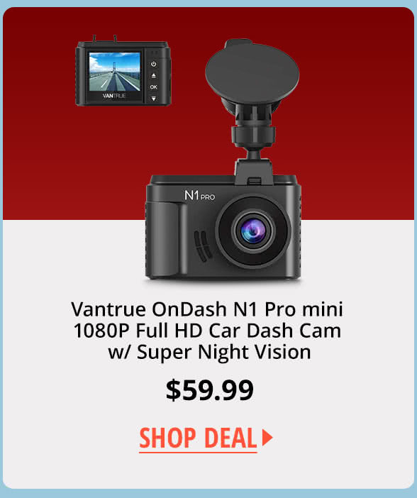 Vantrue OnDash N1 Pro mini 1080P Full HD Car Dash Cam w/ Super Night Vision