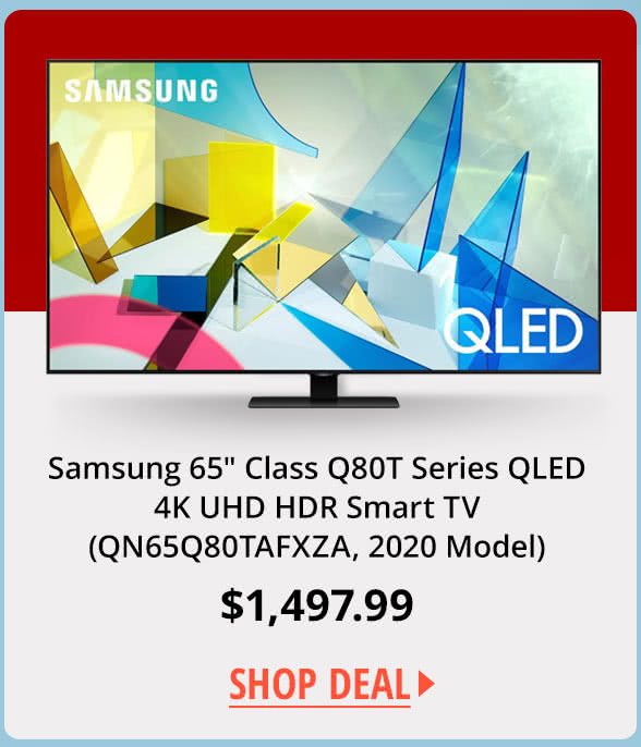 Samsung 65" Class Q80T Series QLED 4K UHD HDR Smart TV (QN65Q80TAFXZA, 2020 Model)