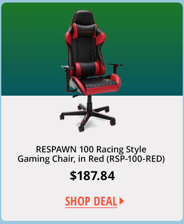 RESPAWN 100 Racing Style Gaming Chair, in Red (RSP-100-RED)