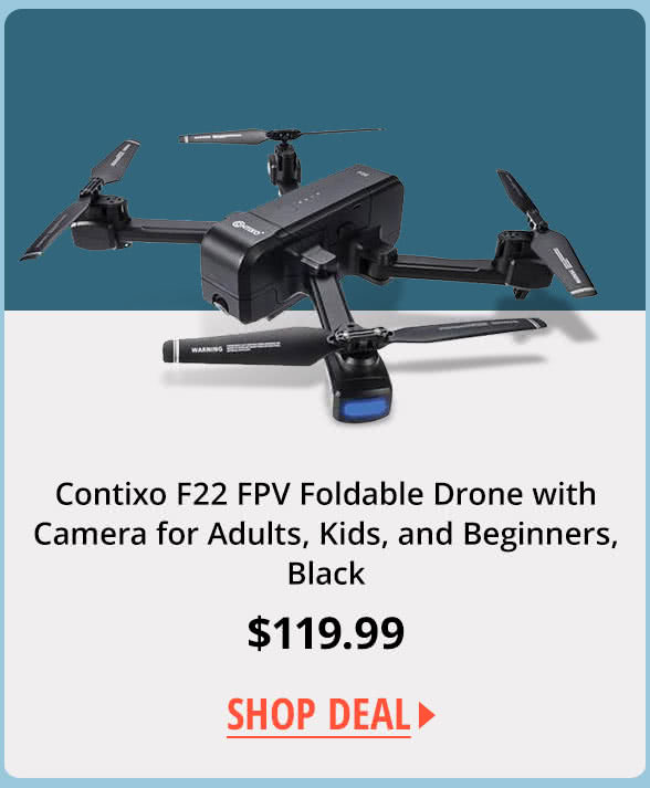 Contixo F22 FPV Foldable Drone with Camera for Adults, Kids, and Beginners, Black