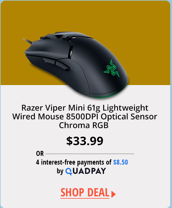 Razer Viper Mini 61g Lightweight Wired Mouse 8500DPI Optical Sensor Chroma RGB