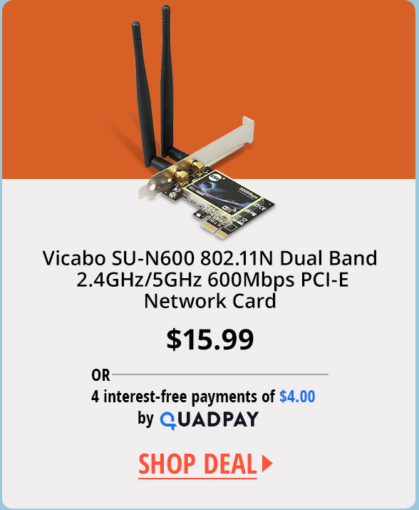 Vicabo SU-N600 802.11N Dual Band 2.4GHz/5GHz 600Mbps PCI-E Network Card