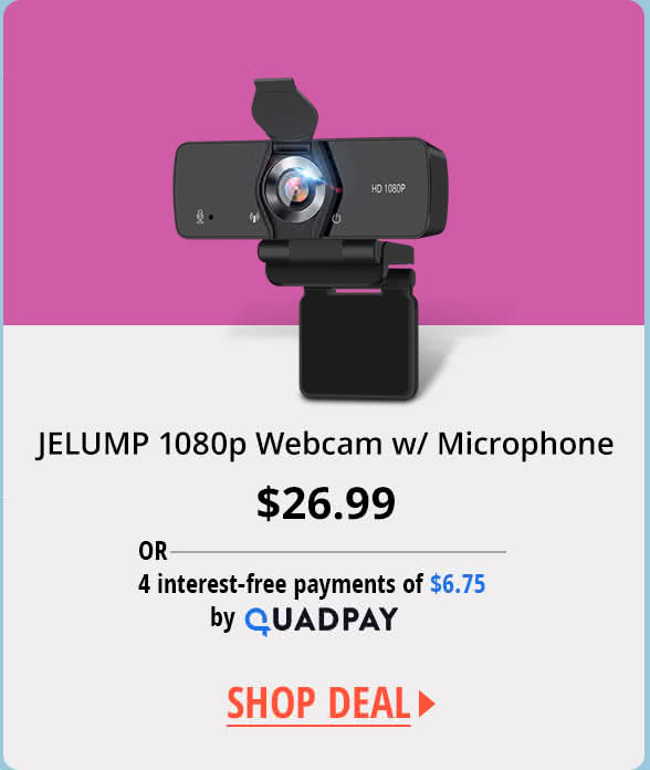 JELUMP 1080p Webcam w/ Microphone