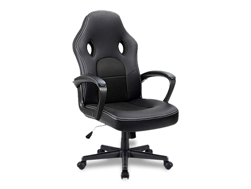 Furmax Office Chair Desk Leather Gaming Chair, High Back Ergonomic Adjustable (Black)