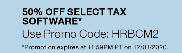 50% off Select Tax Software*