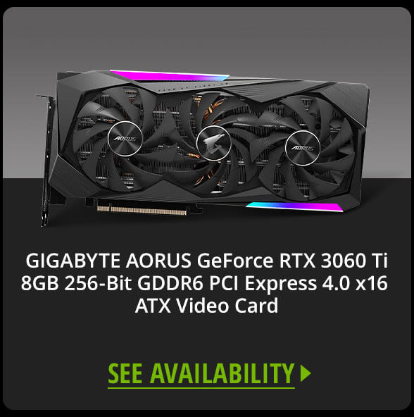 GIGABYTE AORUS GeForce RTX 3060 Ti DirectX 12 GV-N306TAORUS M-8GD 8GB 256-Bit GDDR6 PCI Express 4.0 x16 ATX Video Card