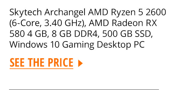 Skytech Archangel AMD Ryzen 5 2600 (6-Core, 3.40 GHz), AMD Radeon RX 580 4 GB, 8 GB DDR4, 500 GB SSD, Windows 10 Gaming Desktop PC