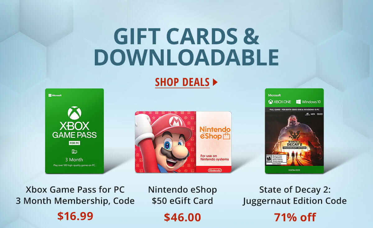 Gift Cards & Downloadable