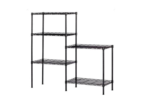 WayHope Black 5-Tier Layer Shelf Adjustable Wire Metal Shelving Rack High Quality Garage