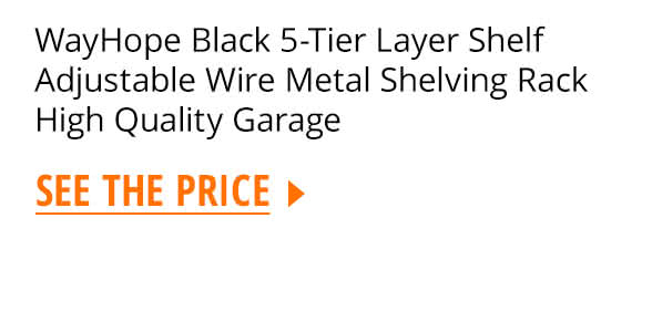 WayHope Black 5-Tier Layer Shelf Adjustable Wire Metal Shelving Rack High Quality Garage