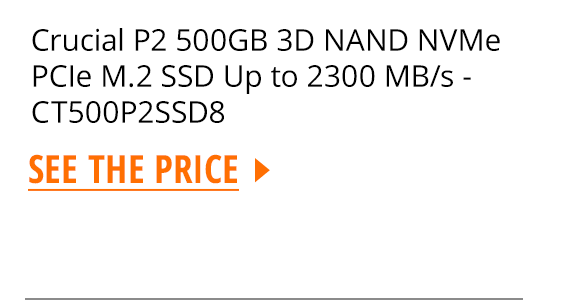 Crucial P2 500GB 3D NAND NVMe PCIe M.2 SSD Up to 2300 MB/s - CT500P2SSD8