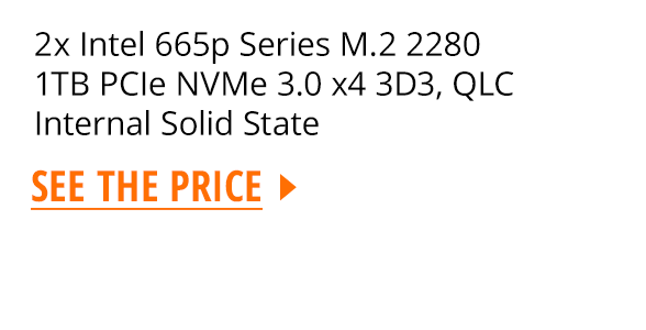 2x Intel 665p Series M.2 2280 1TB PCIe NVMe 3.0 x4 3D3, QLC Internal Solid State