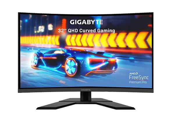 GIGABYTE G32QC 32" 2K 165Hz 1440P Curved Gaming Monitor, 1ms(MPRT), FreeSync Premium Pro