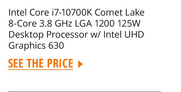 Intel Core i7-10700K Comet Lake 8-Core 3.8 GHz LGA 1200 125W Desktop Processor w/ Intel UHD Graphics 630