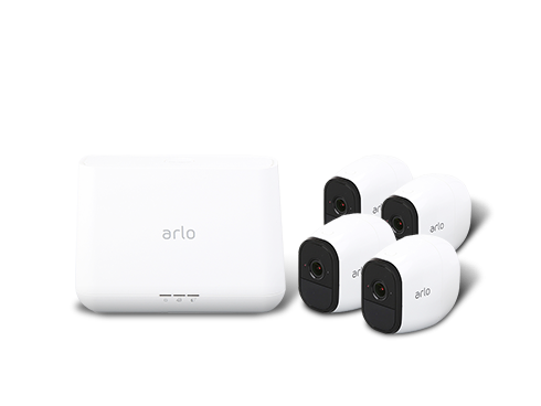Refurbished: Arlo Pro 4 Wire-Free HD Camera System with Siren, Audio | Indoor/Outdoor | Night Vision Rechargeable Battery Powered, Free Arlo Basic 7-Day Cloud Storage Recording- VMS4430-100NAR