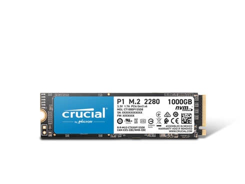 Crucial P1 1TB 3D NAND NVMe PCIe Internal SSD, up to 2000 MB/s - CT1000P1SSD8