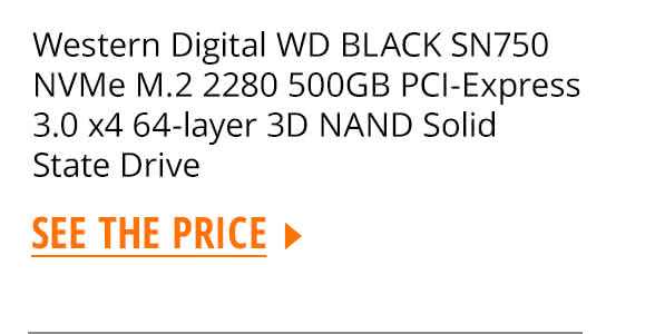 Western Digital WD BLACK SN750 NVMe M.2 2280 500GB PCI-Express 3.0 x4 64-layer 3D NAND Solid State Drive 