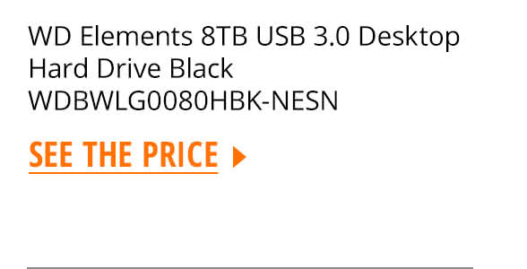 WD Elements 8TB USB 3.0 Desktop Hard Drive Black WDBWLG0080HBK-NESN