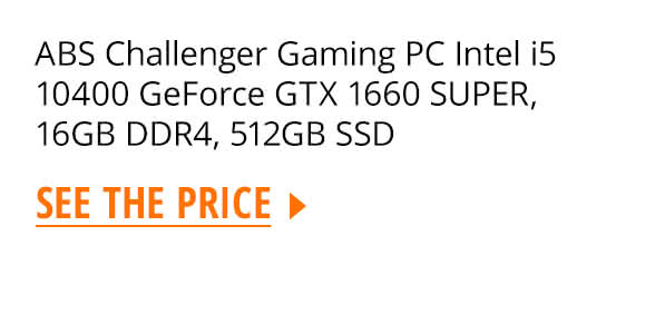 ABS Challenger Gaming PC Intel i5 10400 GeForce GTX 1660 SUPER, 16GB DDR4, 512GB SSD